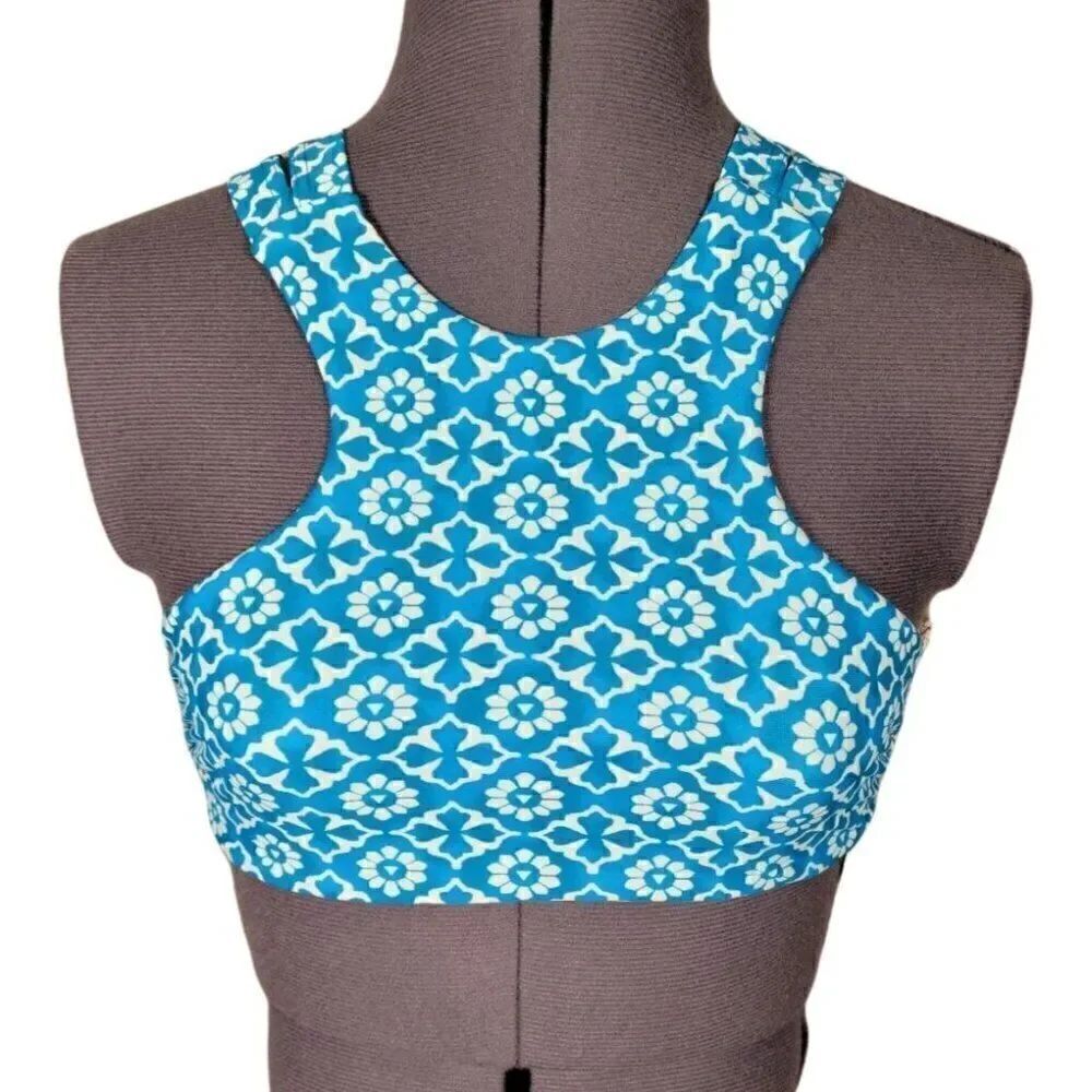 Tori Praver Wide Strap Halter Bikini Top Sz XS